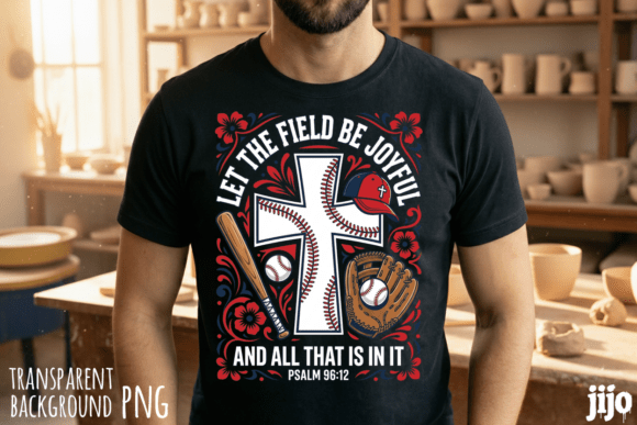 Baseball Christian Cross Psalm PNG T-Shirt Designs