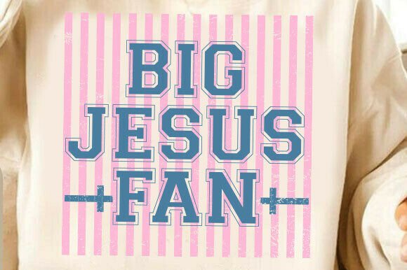 Big Jesus Fan Preppy Stripes Coquette Bo T-Shirt Designs