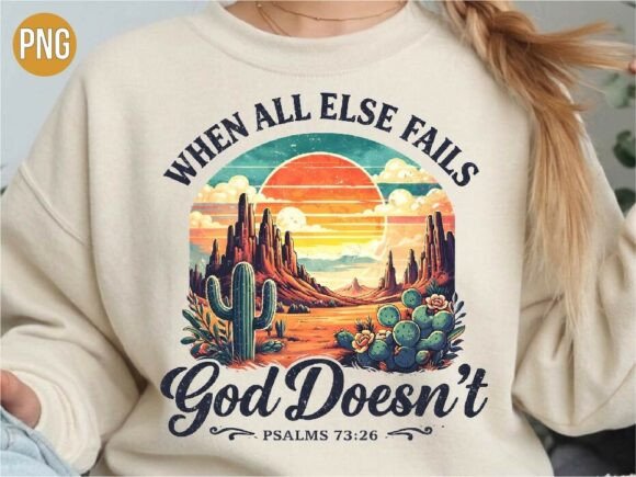 Christian Desert Psalms Graphic PNG for T-Shirt Designs