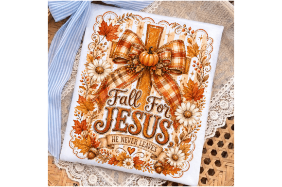 Fall for Jesus PNG: Floral Christian T-Shirt Designs