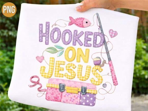 Hooked on Jesus Fishing Christian PNG T-Shirt Designs