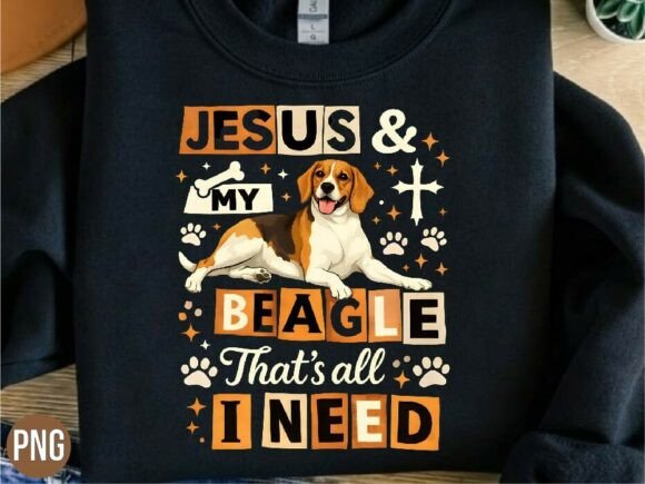 Jesus and My Beagle Dog Lover PNG Shirt Design