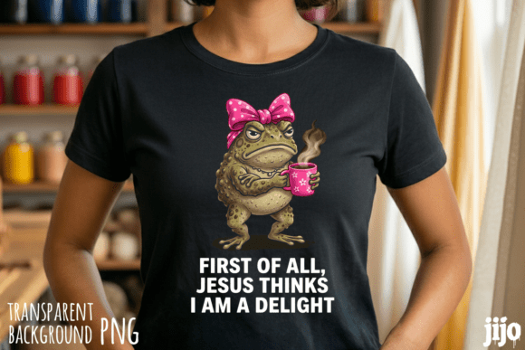 Jesus Toad Coffee Delight PNG for T-Shirt Designs
