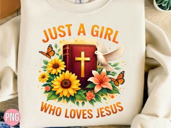 Just a Girl Who Loves Jesus PNG T-Shirt Designs