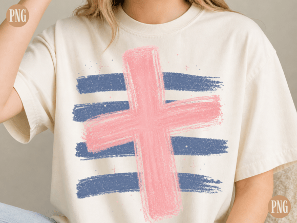 Minimalist Christian Cross PNG Brush S for T-Shirt Designs