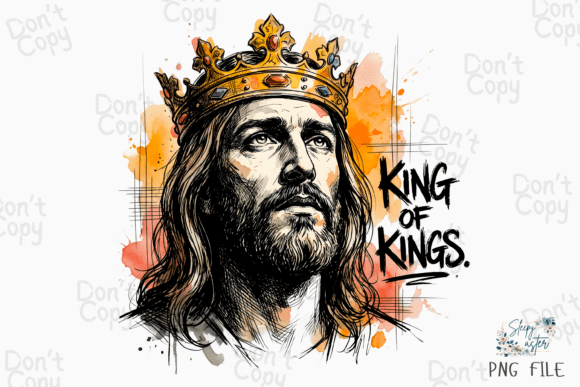Retro Christian Jesus King of Kings PNG
